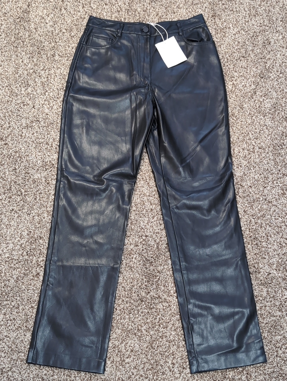 Oak And Fort Vegan Leather Straight Leg Pants Size 6 NEW